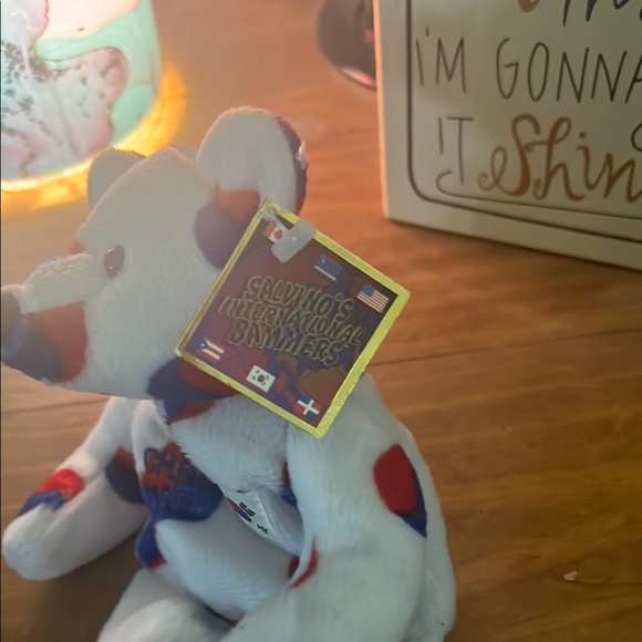 White Bear with Red and Blue Accents - Picture 2 of 3